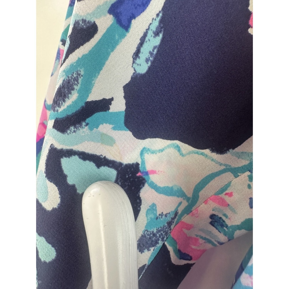 Lilly Pulitzer Elsa Silk Blouse Floral Pink Blue Top Womens Small Coastal Resort - Picture 9 of 14
